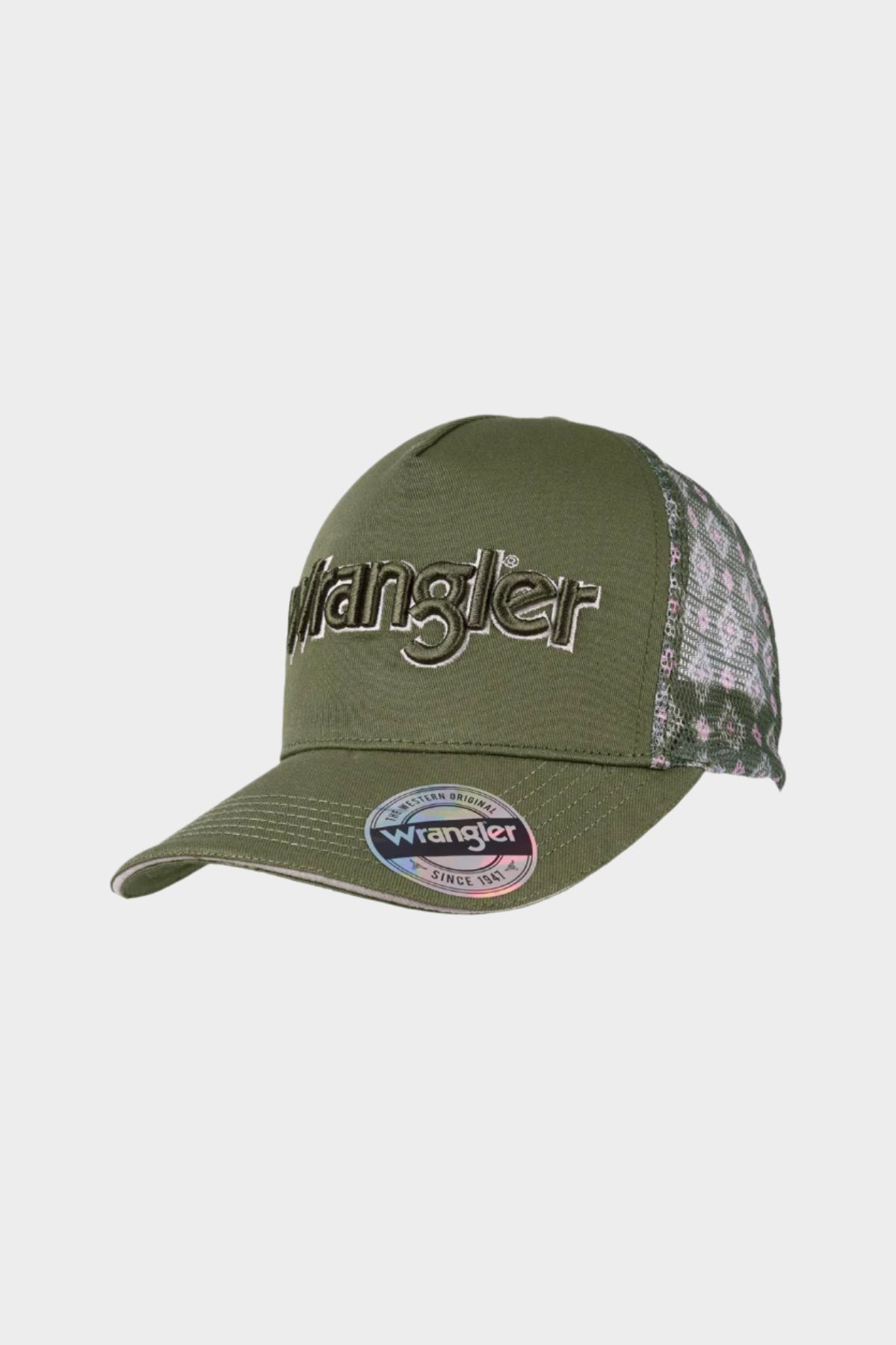 Wrangler Women's Petra High Profile Ponytail Trucker Cap - Olive