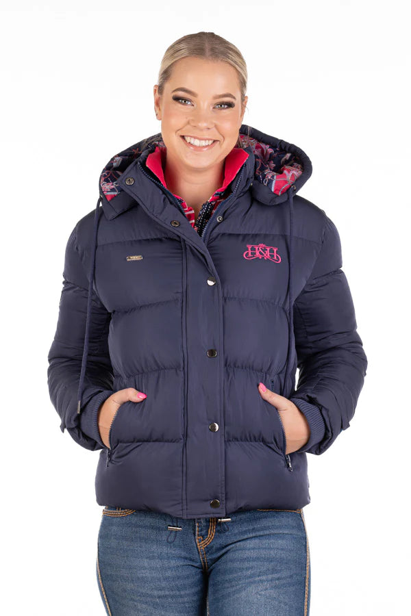 Hitchley & Harrow Winter Collection - Navy & Hot Pink Puffer Jacket