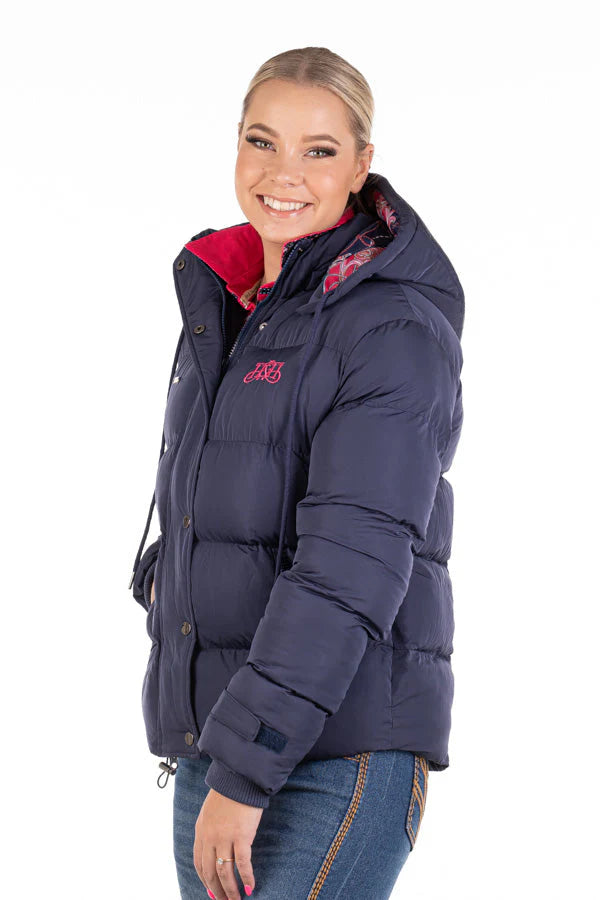 Hitchley & Harrow Winter Collection - Navy & Hot Pink Puffer Jacket