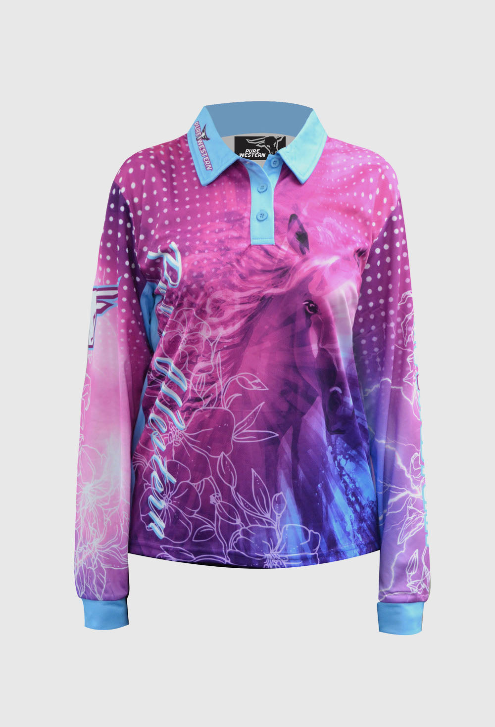 Pure Western Women's Horse Spirit L/S Fishing Top