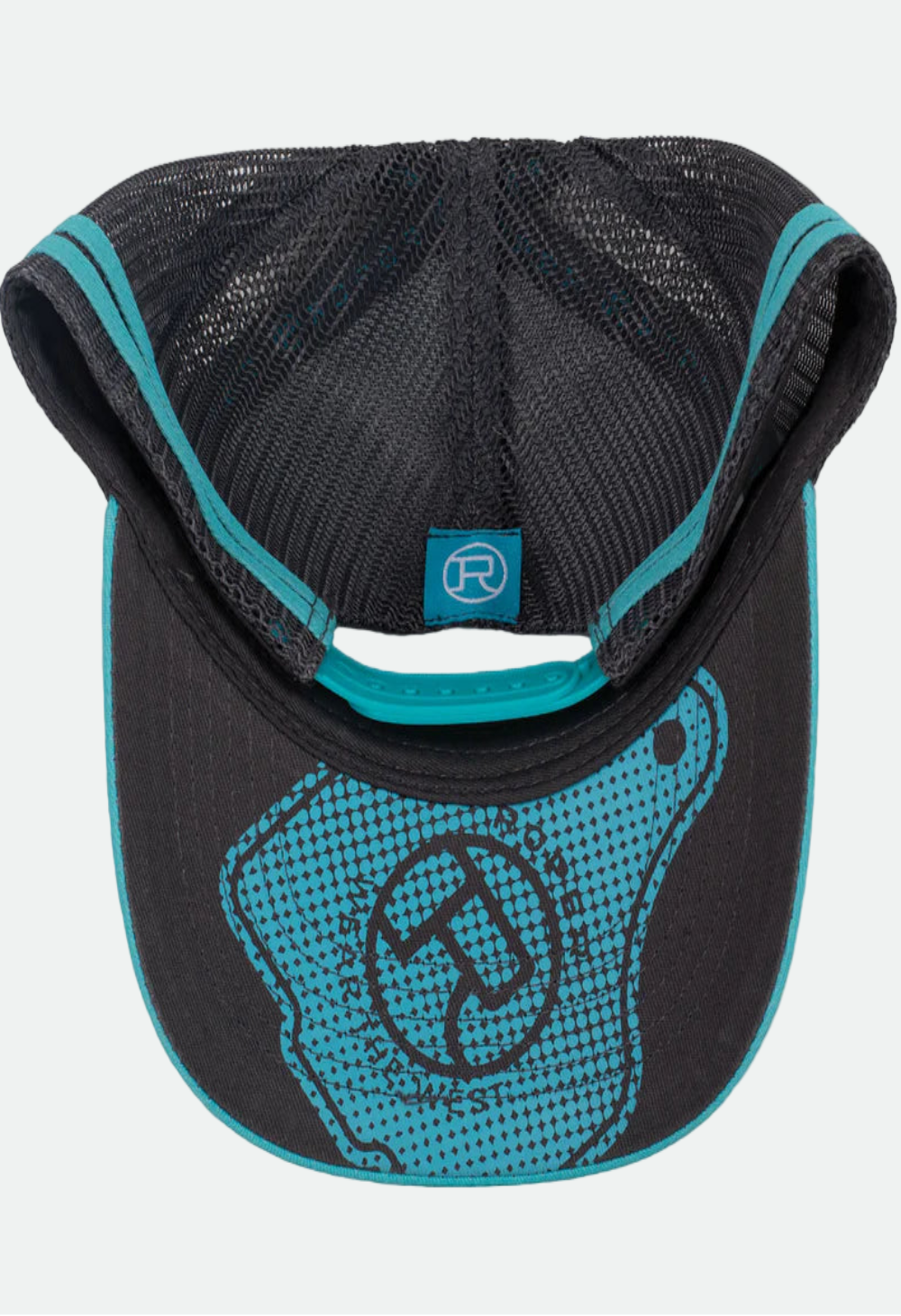 Roper Trucker Cap Cattle Tag Teal