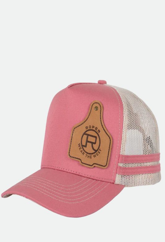 RC2507 Roper Trucker Cap Cattle Tag Dusty Rose
