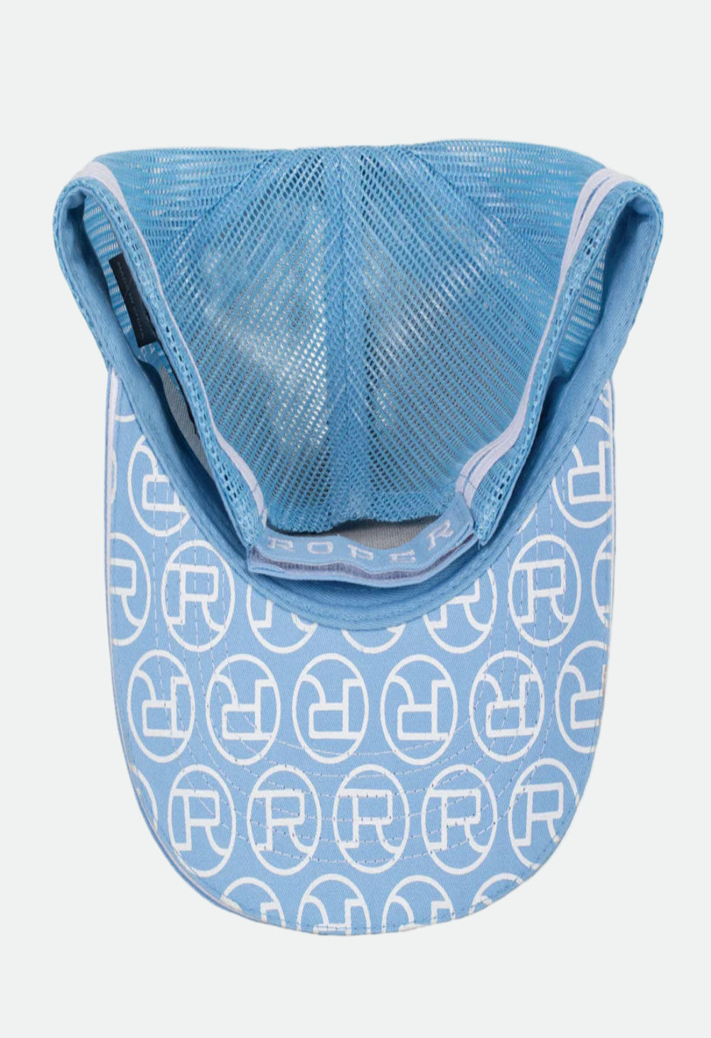 Roper Trucker Cap Mini Plaid Cornflower Blue/White