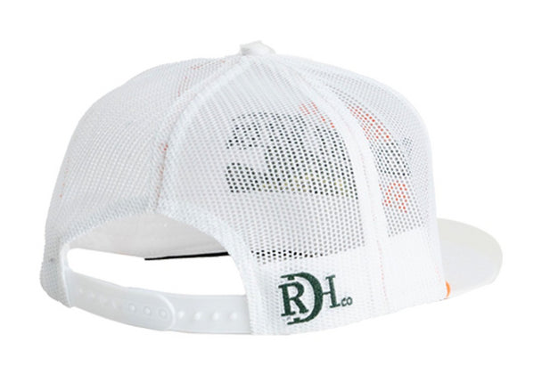 Red Dirt Hat Hooked White Orange 5 Panel - Hats Cap - RDHC-529