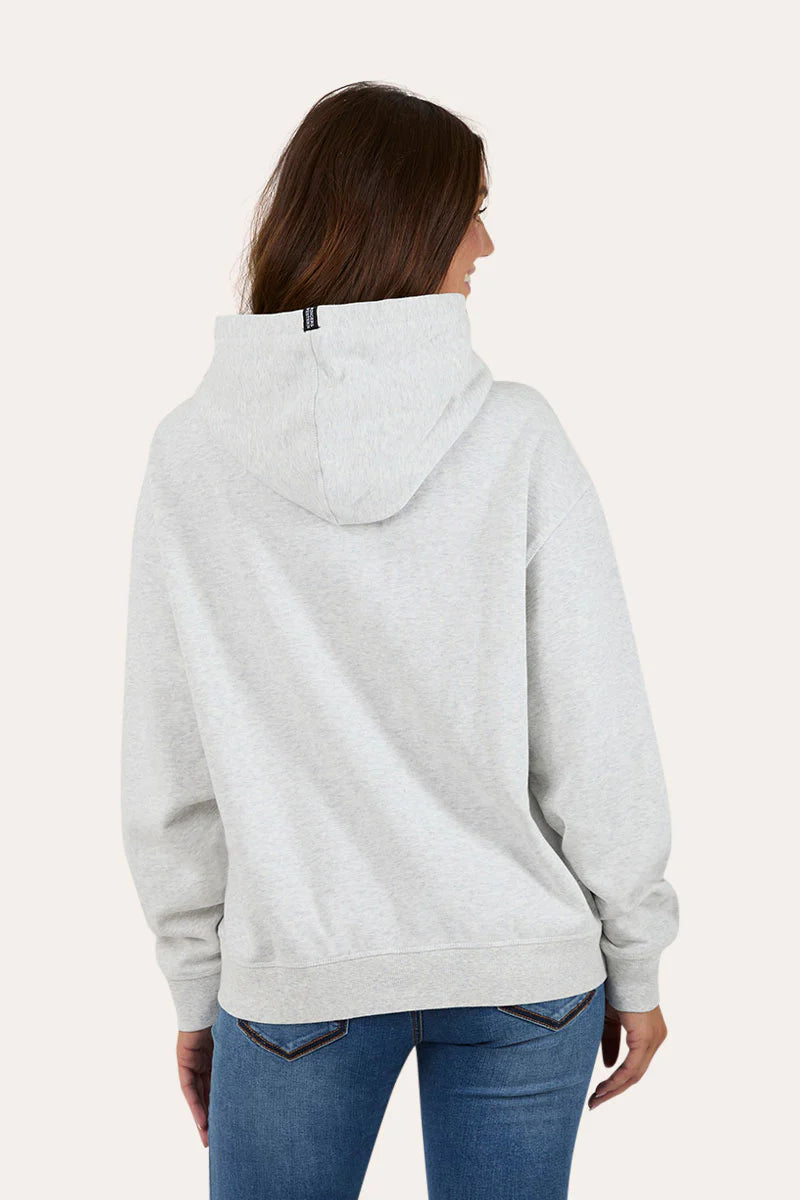 Ringers Western RW College Womens Oversized Pullover Hoodie - Light Grey Marle