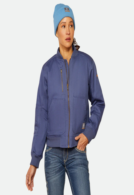 Ariat Rebar Stretch Canvas Bomber Jacket - Blue Indigo