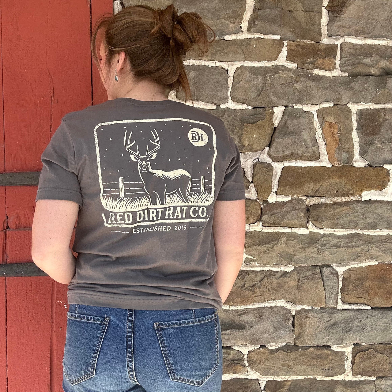 Red Dirt Hat Co. "Big Buck" T-Shirt - Asphalt Grey