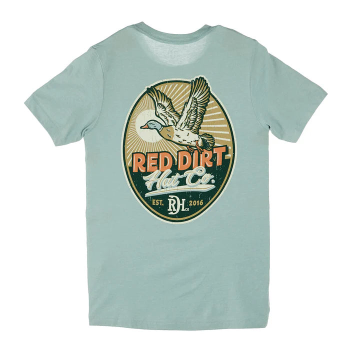 Red Dirt Hat Company Mens Dusty Big Duck Energy Tee - Blue