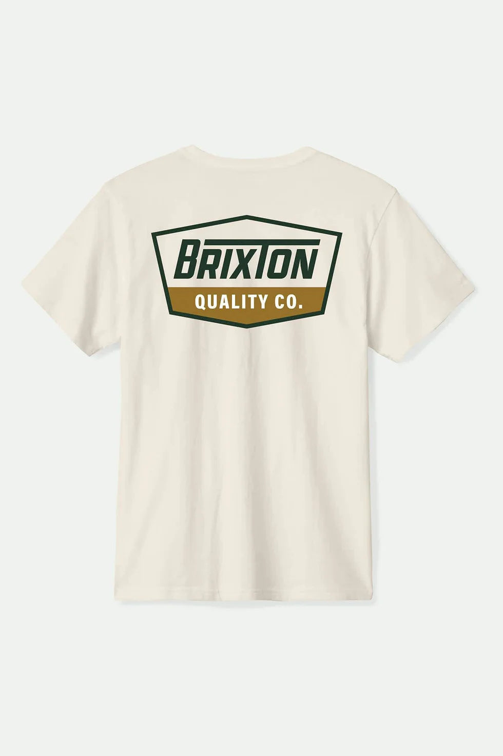 Brixton Men's Regal Standard T-Shirt - Cream/Dark Green/Metal Bronze