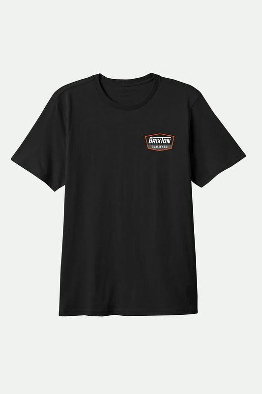 Brixton Regal Standard T-Shirt - Black/Classic Orange/White