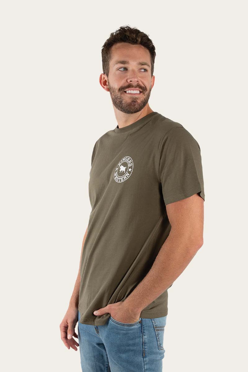 RINGERS SIGNATURE BULL MENS CLASSIC T-SHIRT - MILITARY GREEN/WHITE