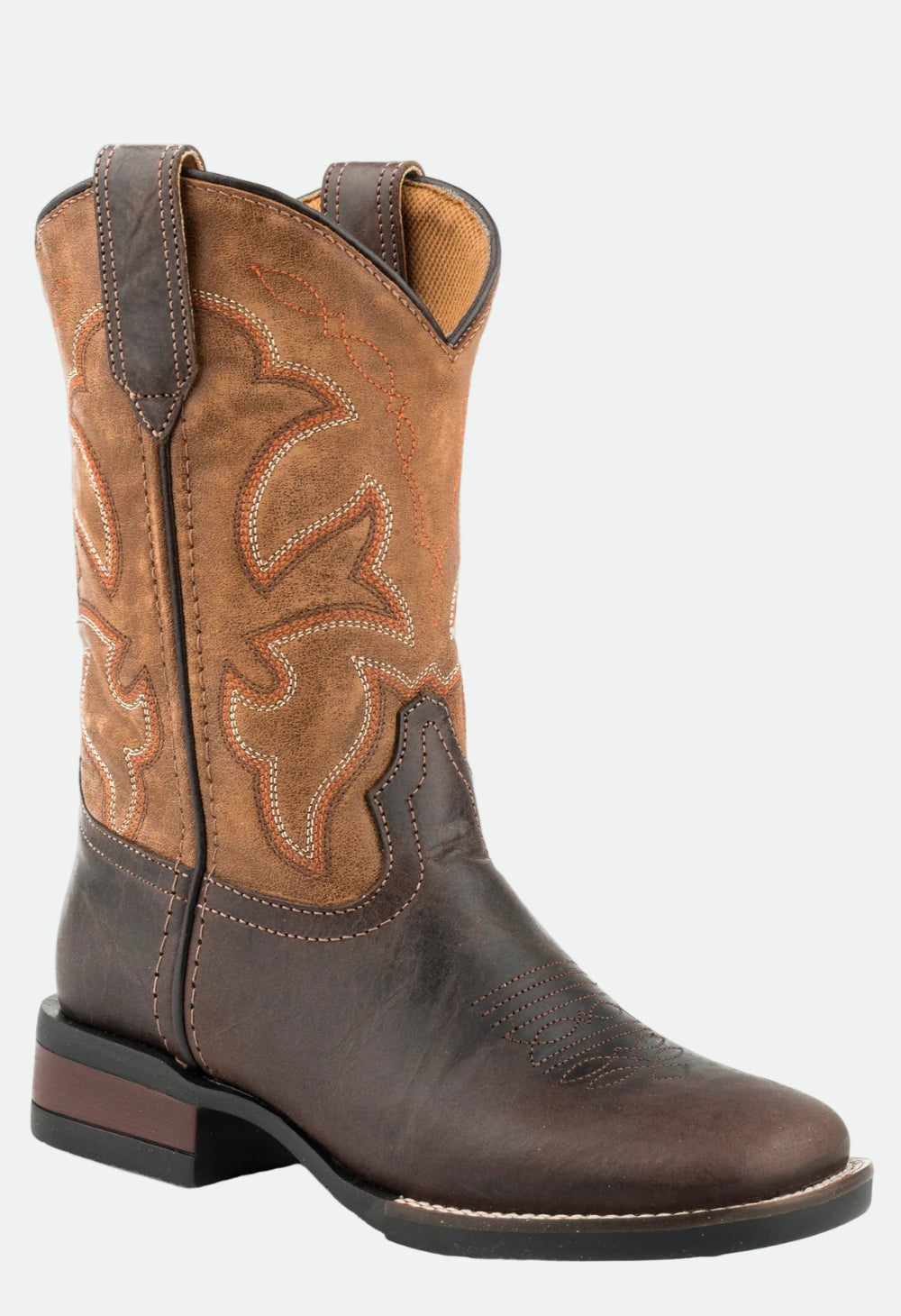 Roper Little Kids Monterey - Tan Leather Vamp / Vintage Tan Shaft