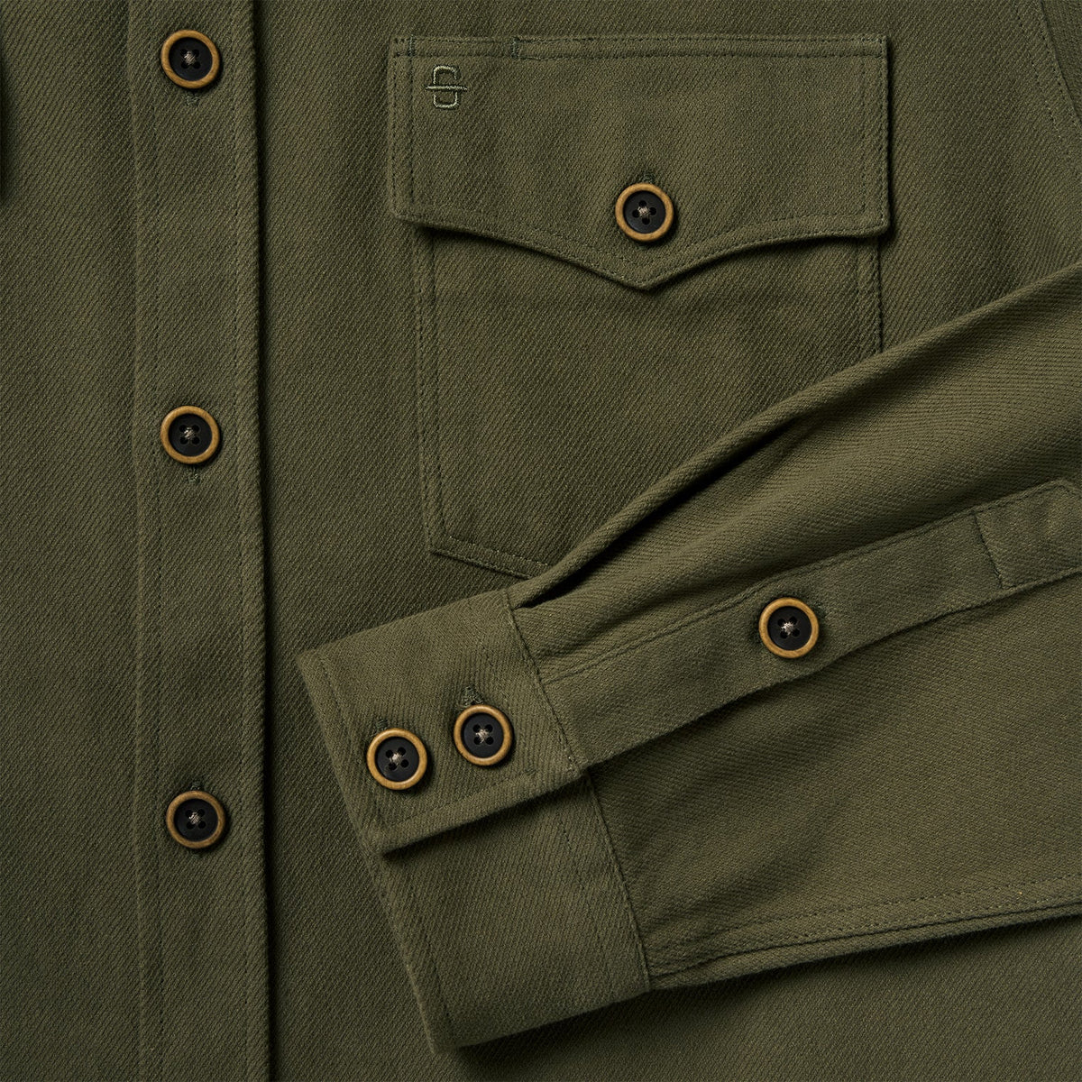 Stetson Men's Brushed Twill Long Sleeve Shirt Solid - Green