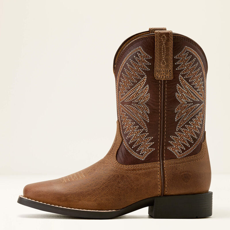 Ariat Youth Ruidoso Western Boot - PEARL|CHOCOLATE BROWN