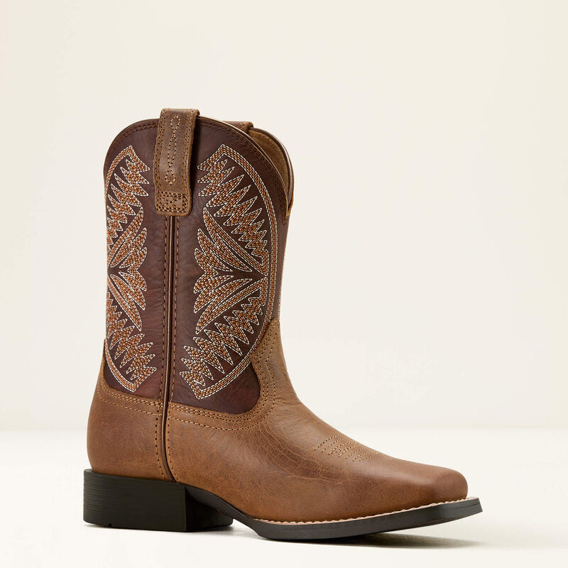 Ariat Youth Ruidoso Western Boot - PEARL|CHOCOLATE BROWN