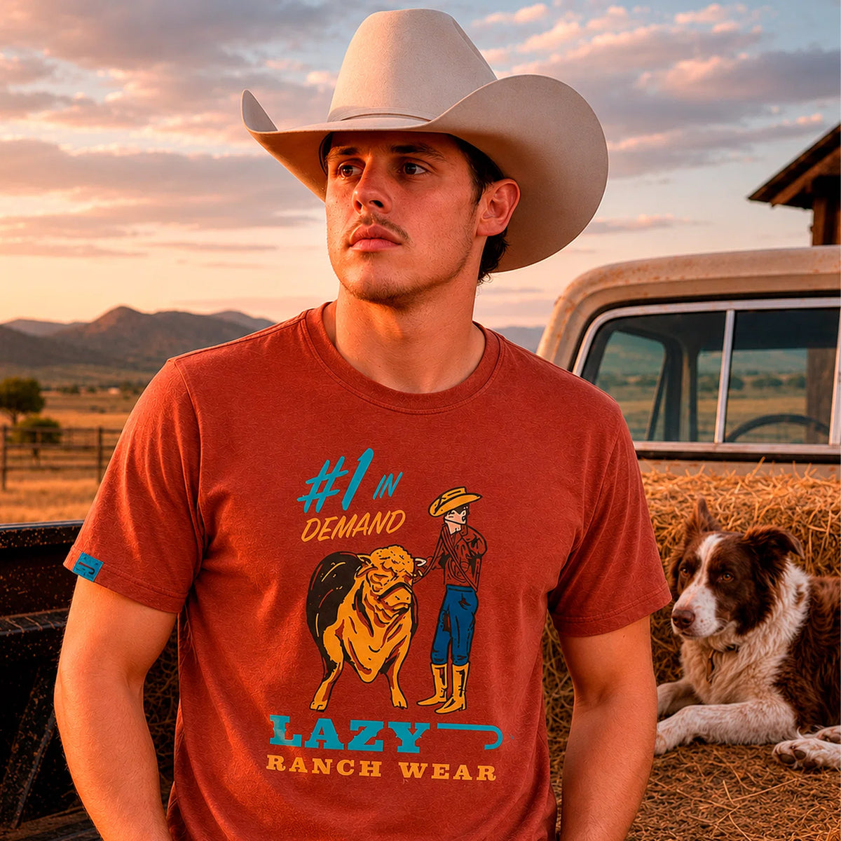 Lazy J Ranch Adobe Demand Short Sleeve T-Shirt - Rust