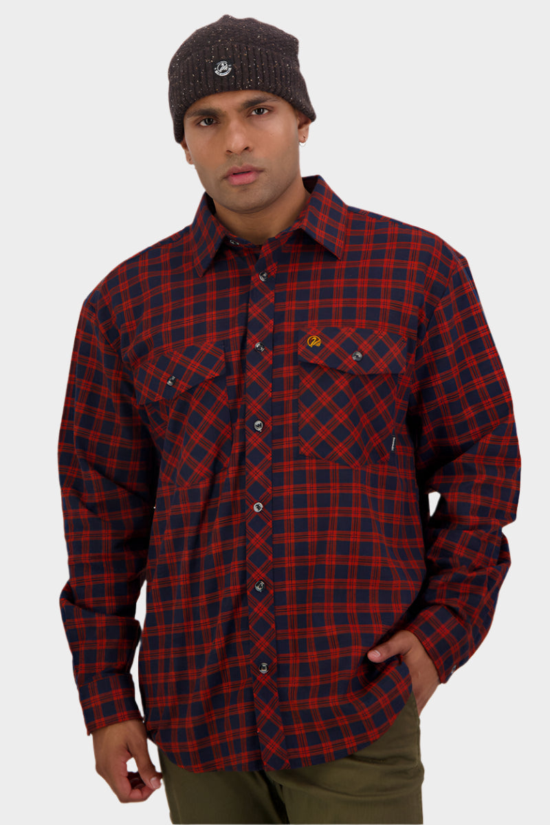 Swanndri Men's Full Placket Egmont - Red Lattice or Toffee Lattice