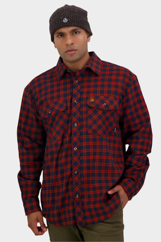 Swanndri Men's Full Placket Egmont - Red Lattice or Toffee Lattice