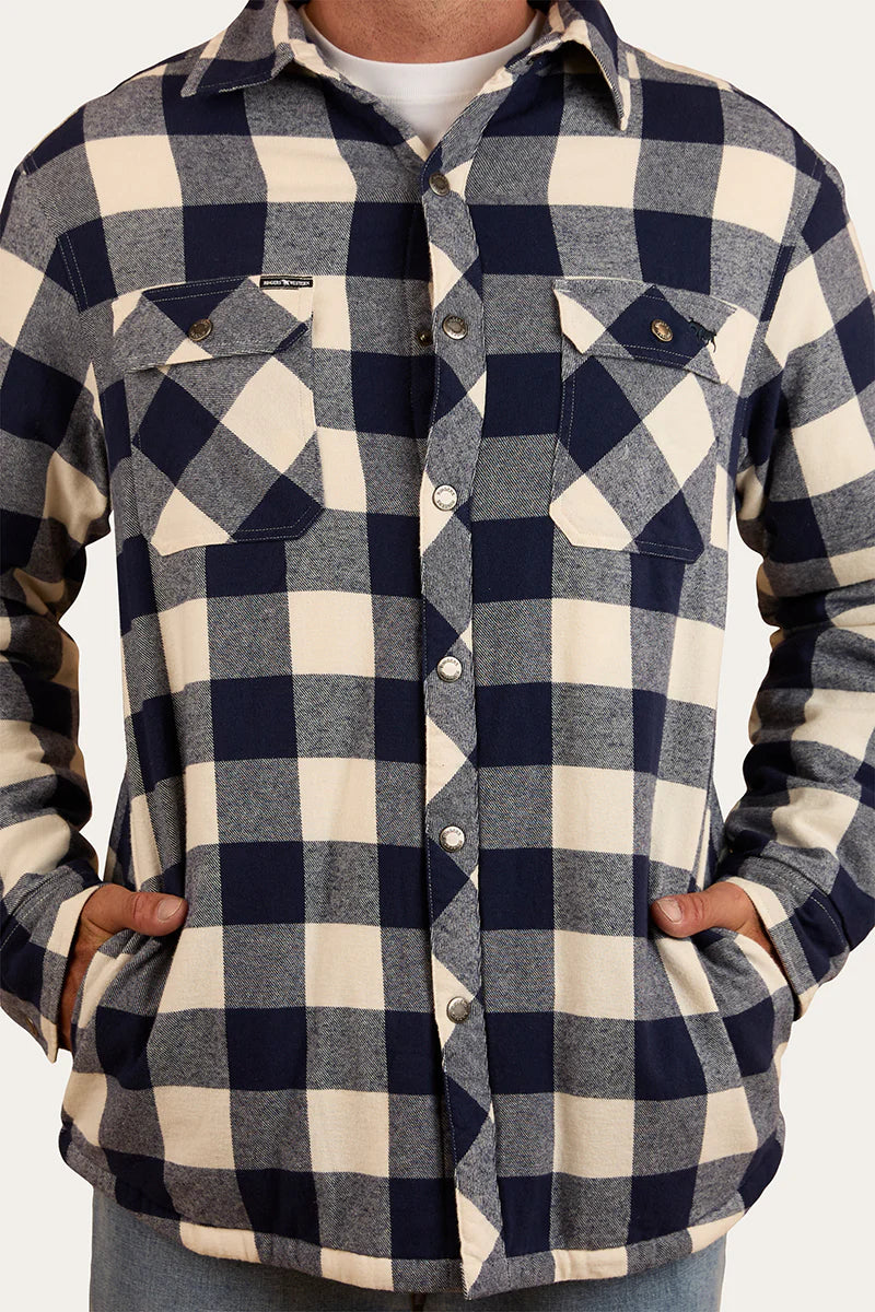 Ringers Western Mens Sawyer Sherpa Flannel - Navy