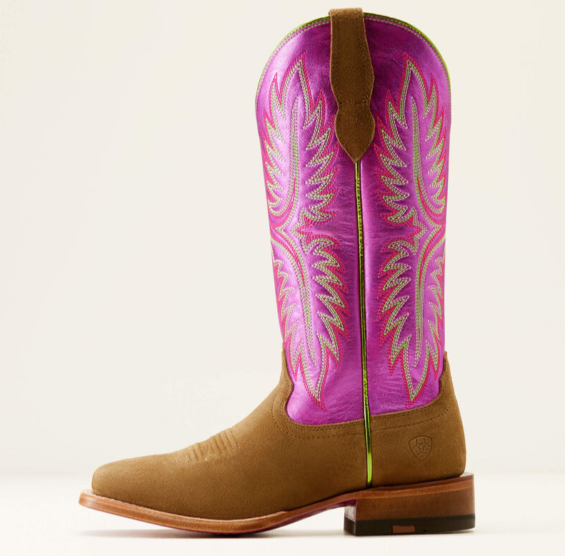 Ariat Women's Frontier Calamity Jane Dijon Roughout Electric Raspberry