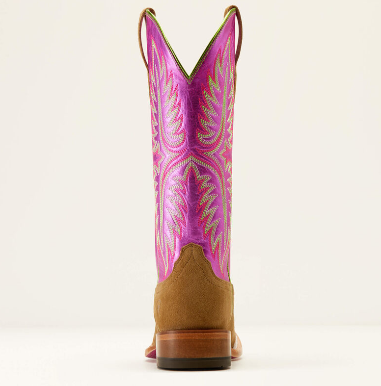 Ariat Women's Frontier Calamity Jane Dijon Roughout Electric Raspberry