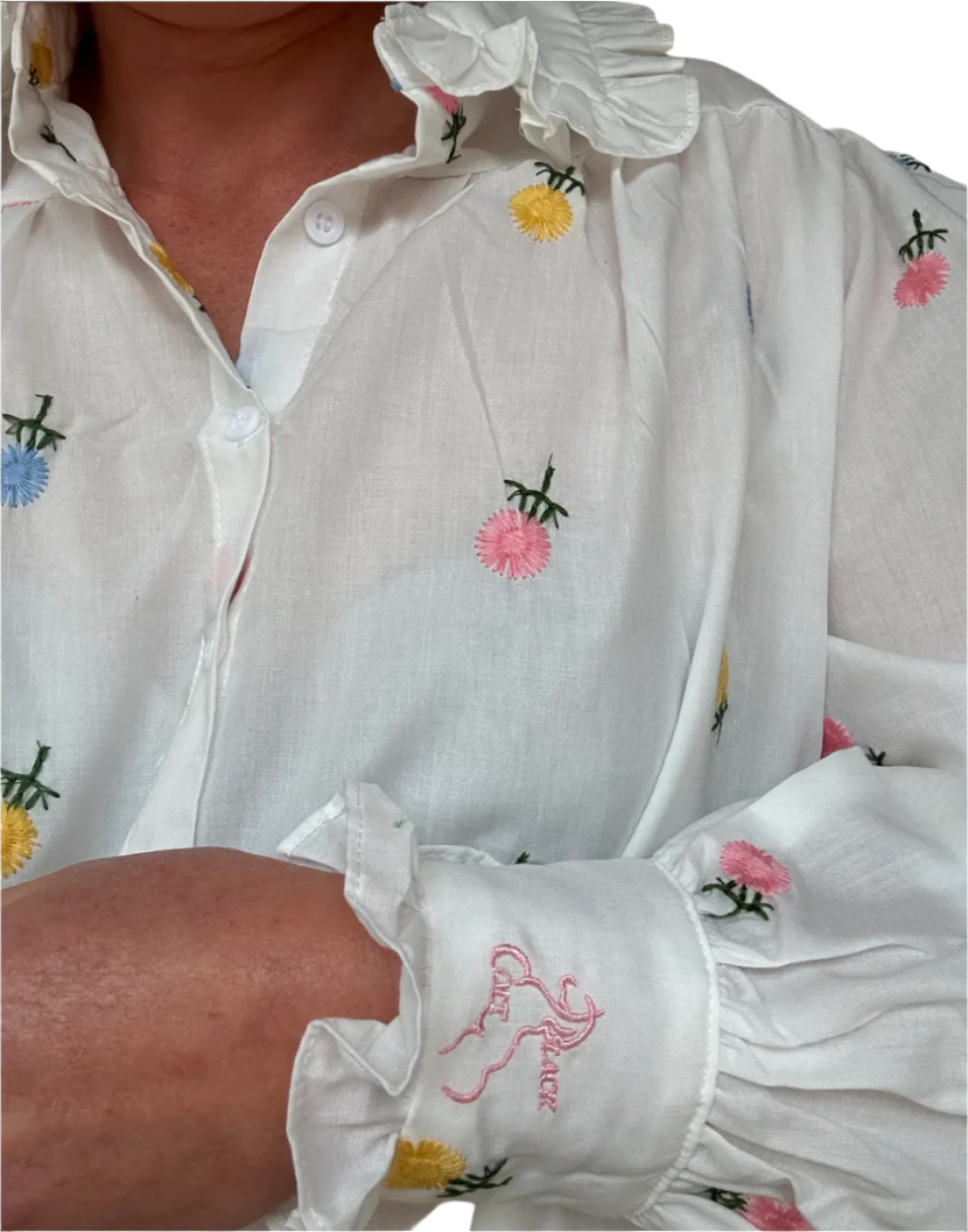 FRANKIE SHIRT - FLOWER EMBROIDERY