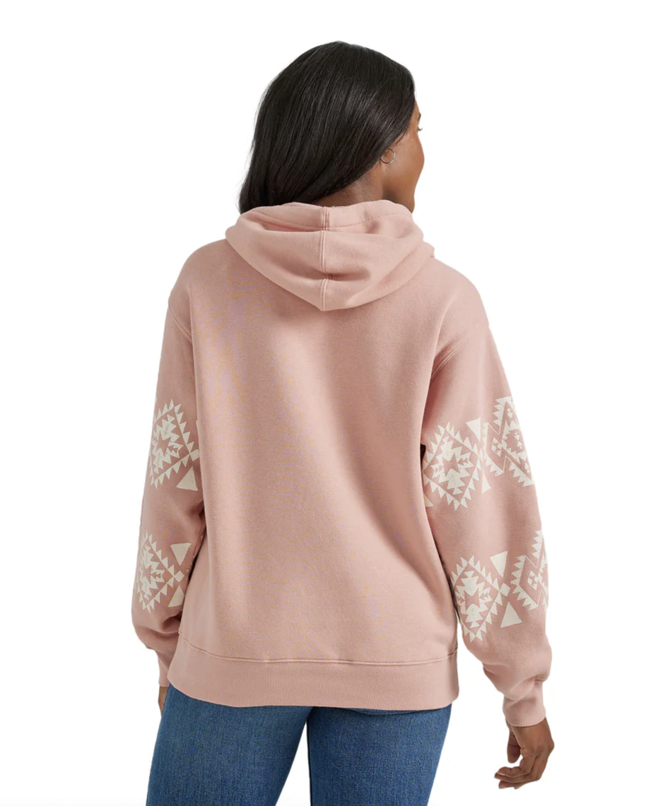 Wrangler Womens Pink Aztec Hoodie - Pink Geo