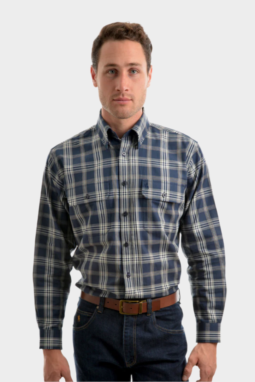 THOMAS COOK MEN'S CARRIETON CHECK 2 POCKET L/S SHIRT