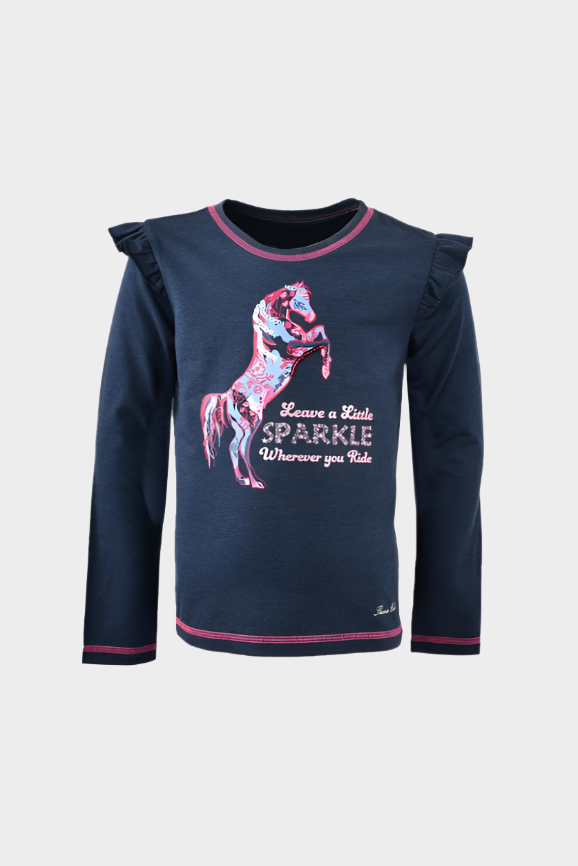 Thomas Cook Girls Sparkle Horse L/S Tee (Dark Blue)