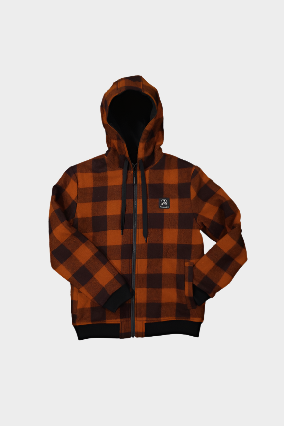 Swanndri Kid's Crooked River Wool Hoodie - Cedar Check