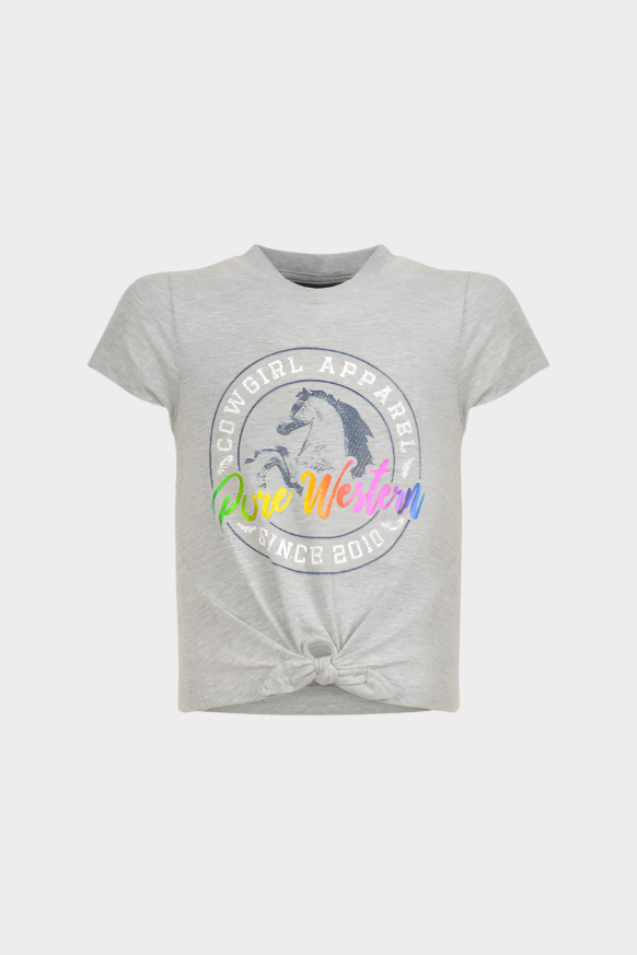 Pure Western Girls Hannah Tie Front Tee - Clearance