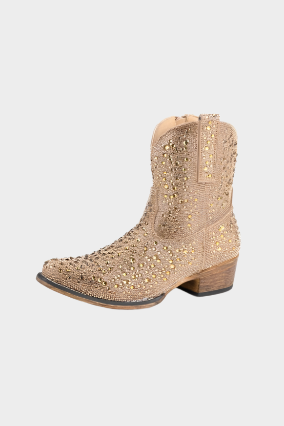 Roper Women's Shay Champaign Jewels Western Booties - Snip Toe