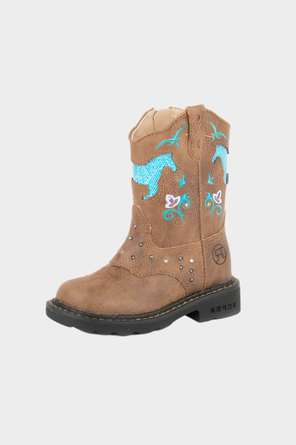 Roper Horse Flowers Light Up - Toddler - Tan