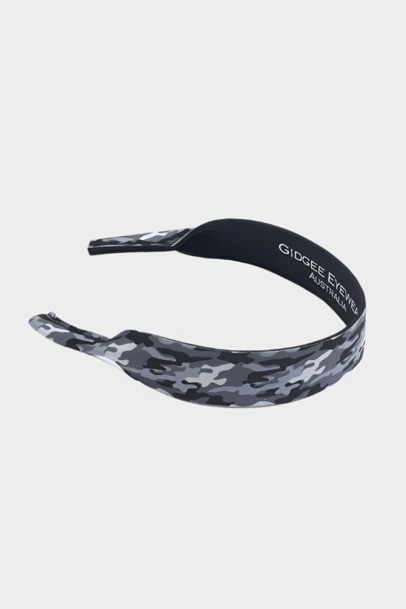 Gidgee Eyewear Sunglass Strap – Grey Camo