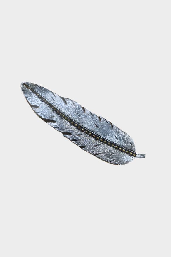 Austin Accent Hat Pin Metal Feather Silver