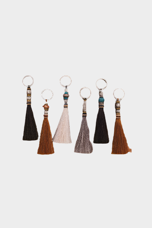 Austin Accent Horse Hair Tassel/Keychain with Bead