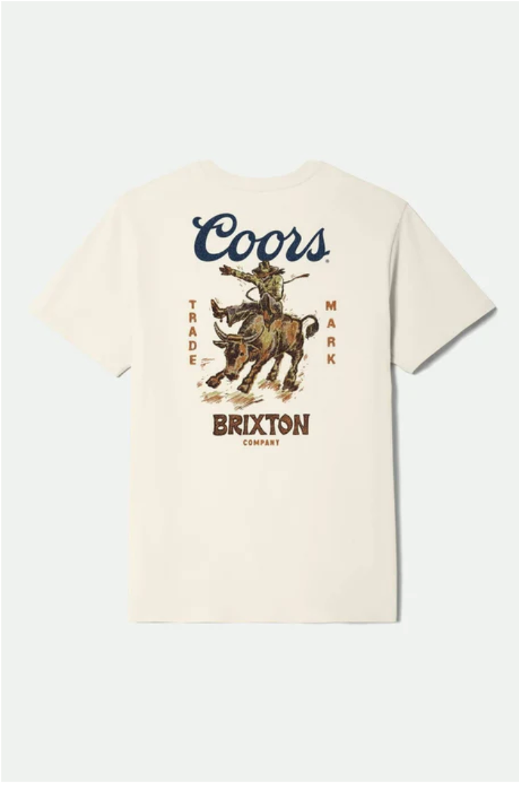 Brixton Mens Coors Bound S/S Standard T-Shirt - Cream