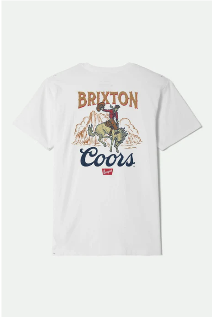 Brixton Mens Coors Omaha S/S Standard T-Shirt - White