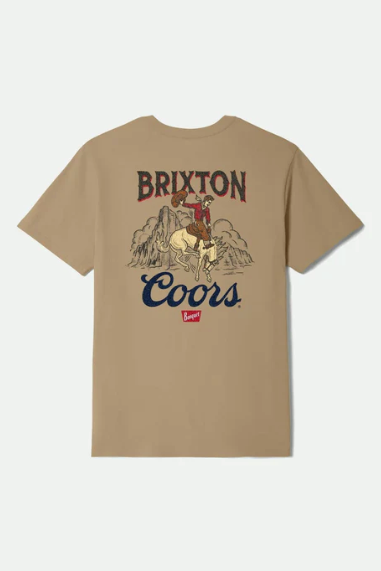 Brixton Mens Coors Omaha S/S Standard T-Shirt - Tan