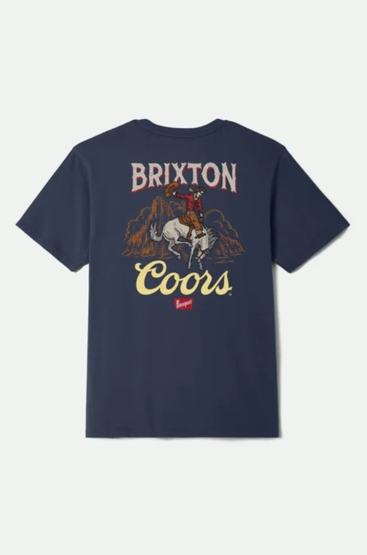 Brixton Mens Coors Omaha S/S Standard T-Shirt - Navy