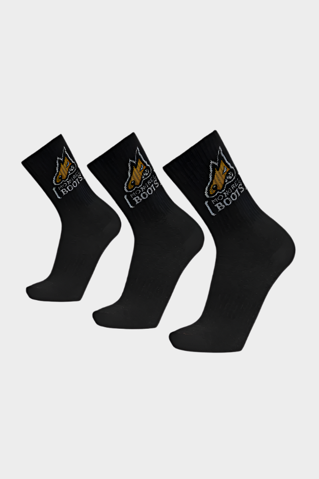 Mongrel 3pk Black Bamboo Socks - Size 5-11