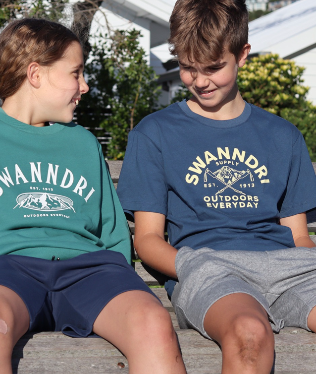 Kids Trails Printed T Shirt (Tidal Teal/Lemon)