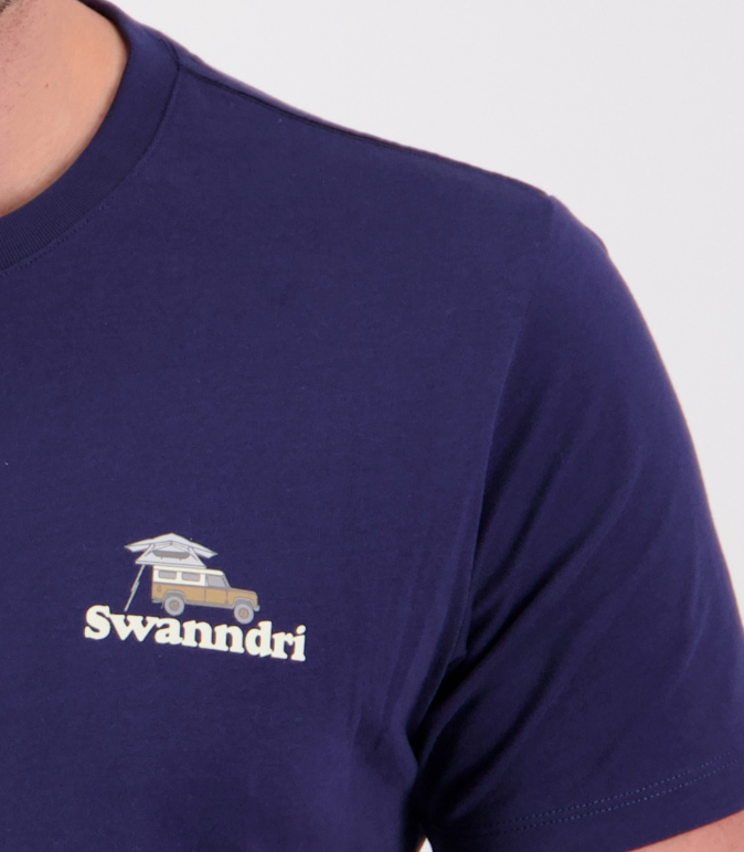 Mens Swanndri Pop Top Printed T Shirt (Navy/Light Taupe) (CLEARANCE)