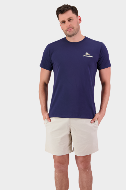 Mens Swanndri Pop Top Printed T Shirt (Navy/Light Taupe) (CLEARANCE)