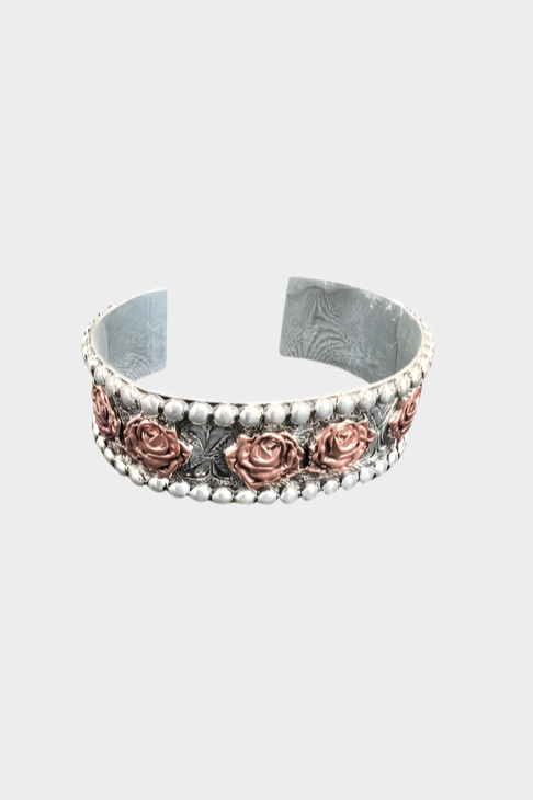 Austin Accent Bracelet Cuff Silver with Rose Copper Small