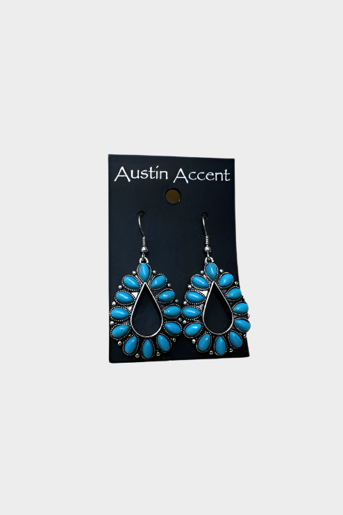 Austin Accent Earrings Oval AS with Turquoise Accent