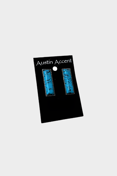 Austin Accent Earring Post Rectangle Turquoise