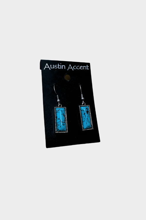 Austin Accent Earrings Dangle Rectangle Turquoise