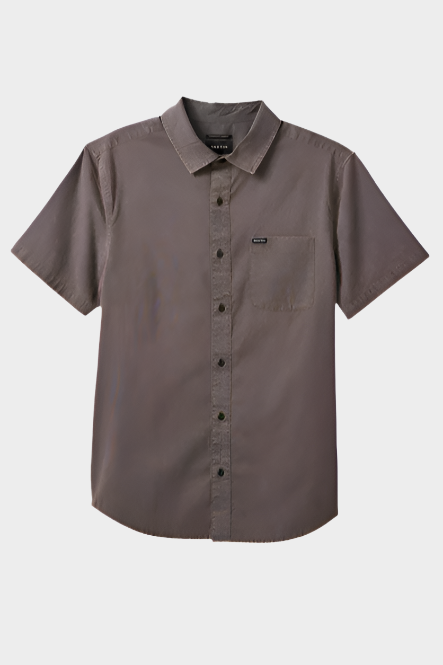 Brixton Men's Charter S/S Shirt - Charcoal Sol Wash