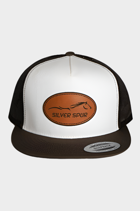 Silver Spur SS Horse Leather Patch - White Brown 5P